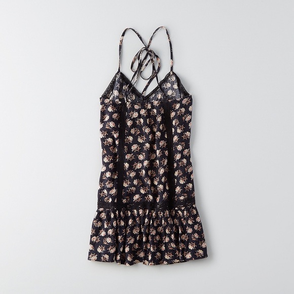 | aeo • strappy prairie boho seamed floral dress • size xs | - Picture 4 of 4